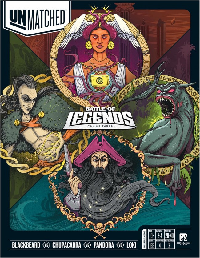 Kami telah memainkan permainan papan dengan bajak laut, dewa, dan monster di Unmatched: Battle of Legends - Volume Tiga